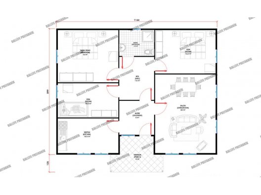 69 m2 prefabrik modelimiz - Ballife Prefabrik